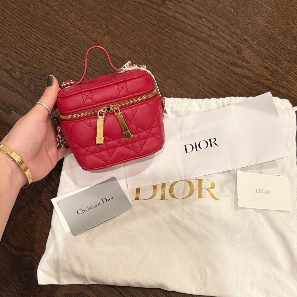 Dior vanity bag red